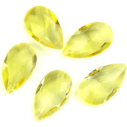 Topaz 38mm/50mm/63mm/76mm Crystal Chandelier Parts Almond Crystal Chandelier Beads Lighting Prism Pendant Hanging Parts