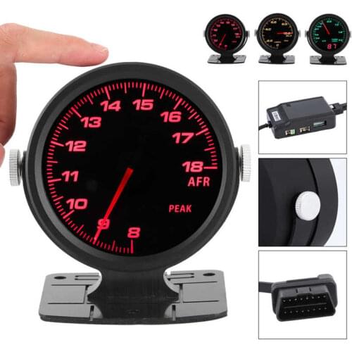 2.4in Touching 17 Color OBD2 3 Gauges Combo Set Turbo Boost + Oil Pressure Gauge + Air Fuel Ratio Gauge