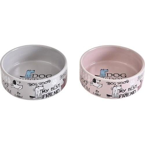 Pet Feeders English Cartoon Pattern High Quality Thick Non-slip Ceramics Bowls for Dogs and Cats Pet Supplies Accessories