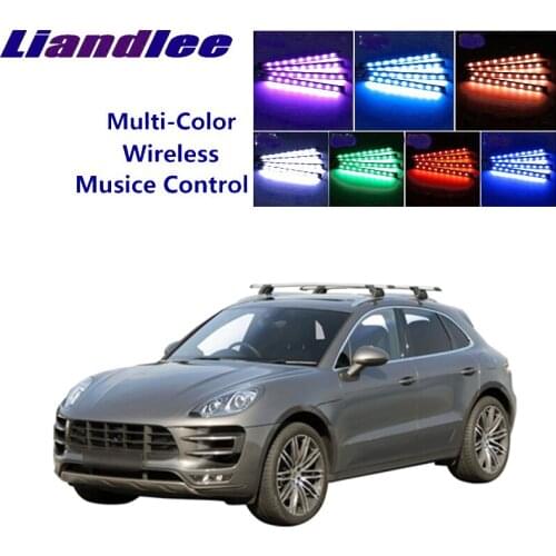 LiandLee Car Glow Interior Floor Decorative Seats Accent Ambient Neon light For Porsche Macan 2014~2019