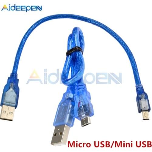 Micro USB Mini USB 2.0 Male A to Micro/Mini B5 Pin Cable 30cm High Speed Data Charge Cord Leads For NANO XBEE UNO 2560 Leonardo