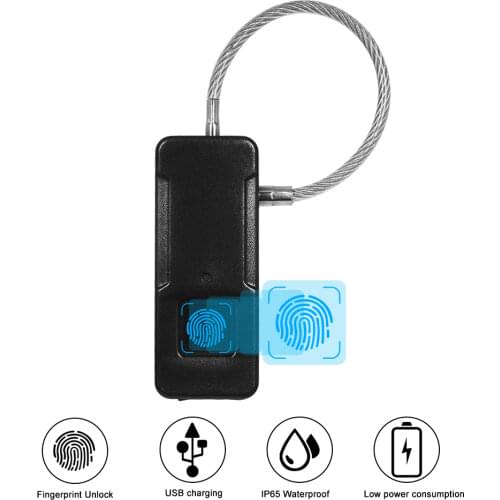 Bag Lock Mini Portable Fingerprint Lock Smart Intelligent Outdoor Bag Handbag Anti Theft Lock Protection Excellent Recognition