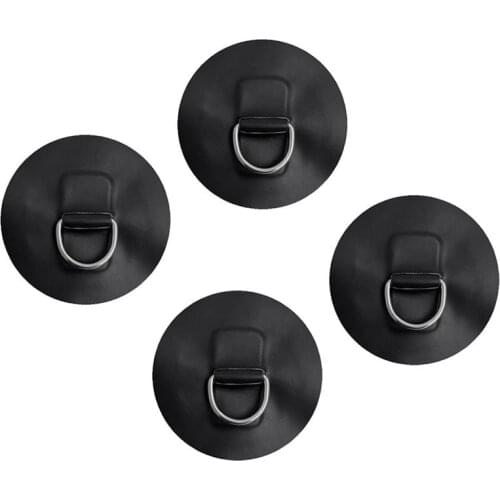 Marine Durable 4 Pieces D-Ring Pad Patch For Inflatable Boat Raft Dinghy Kayak Black Dinghy Surfboard Replacement Accessories