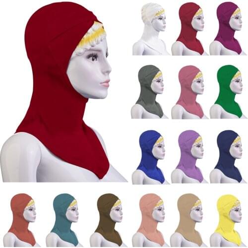 Muslim Women Underscarf Cap Islamic Cross Bonnet Ninja Hijab Hat Arab Headwear Niquabs Turban Ramadan Headscarf Neck Cover New