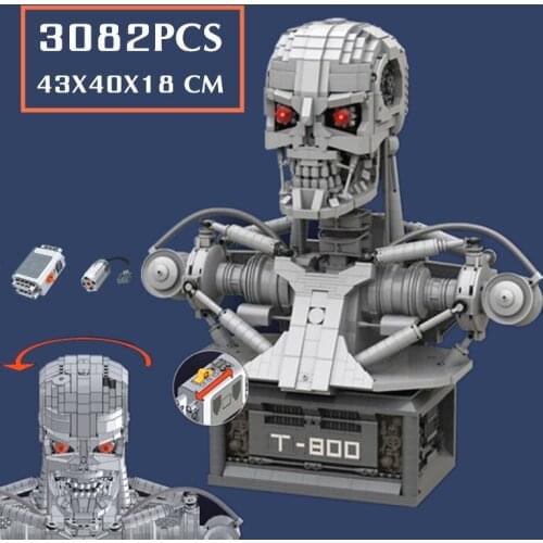 New 3082PCS Technical Bricks Motorized Terminatored T-800 Giant Bust MOC-20570 Robot Building Blocks Children Kid Toy Gift