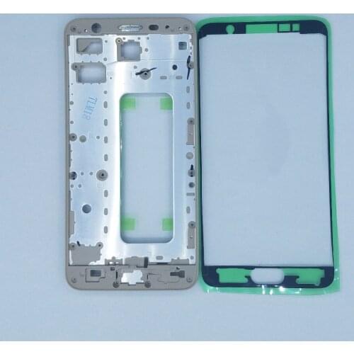 Original New For Samsung Galaxy J7 Prime G610 G610F G610Y G610G Mobile Phone LCD Plate Housing Front Bezel Middle Frame + Glue
