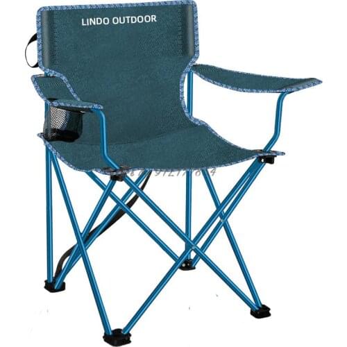 Outdoor camping portable folding chair with armrest, fishing chair, folding stool, portable leisure seat, stool