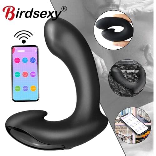 APP Control Vibrator Prostate Massage Anal Plug Butt Interactive Anal Sex Product For Couple Vaginal Vibrador Adult Sex Toys