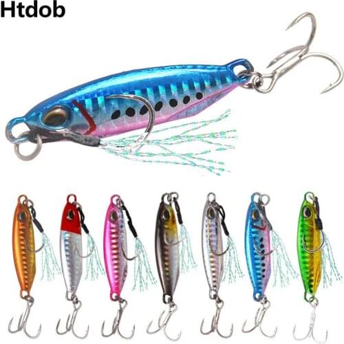 Htdob 7pcs DRAGER Metal Cast Jig Spoon 16G 32G Shore Casting Jigging Lead Fish Sea Bass Fishing Lure Artificial Bait Tackle