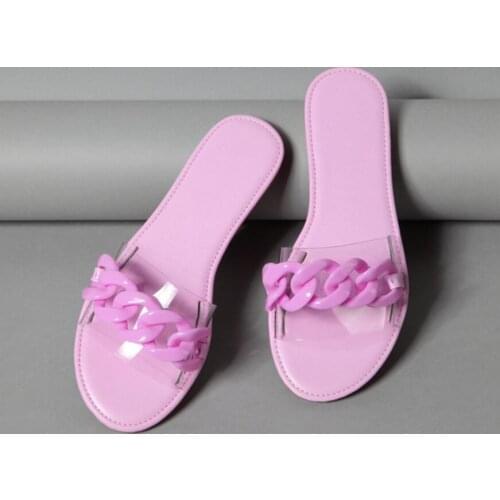 New Summer Fashion Design Women Sandals Transparent PVC Flats Ladies Sandals Open Toe Shoes casual beach slippers Hot summer pu