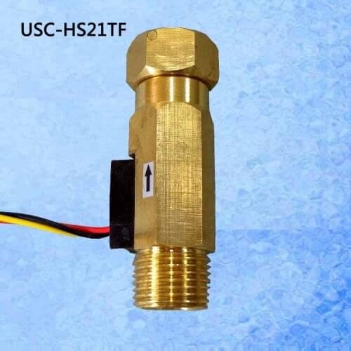 USC-HS21TF Ultisolar Hall Effect Flow Sensor Water 1-30L/min BSP G1/2" Threaded End 1% Repeat error Turbine flowmeter with Union