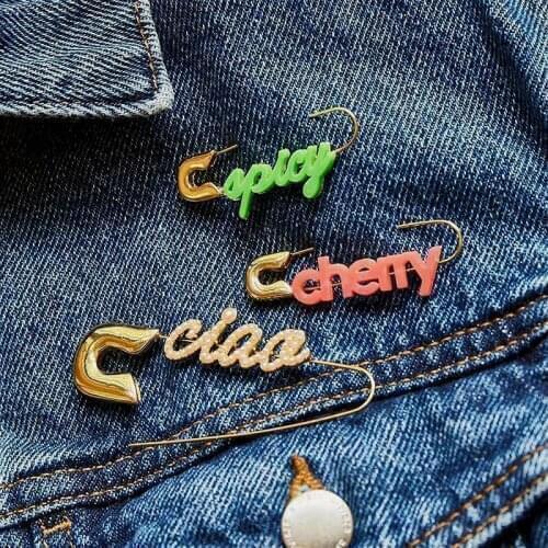 Vintage Pin Brooch Designer Brooches and Pins Pins Paper Clip Shaped Earring Safety Pin Brooch