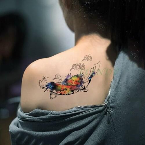 Waterproof Temporary Tattoo Sticker fish Fake Tatto Flash Tatoo tatouage Hand Arm Foot shoulder for Girl Women Men