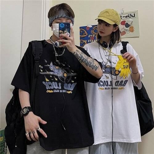 2021 Summer Hot Sale New Gothic Style Womens T-shirt Oversized Loose Top Cute Kawaii Japanese Street Punk Aesthetic Clothes