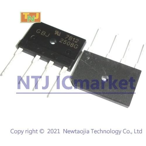 10 PCS GBJ2508G SIP-4 GBJ 2508 GBJ2508 25A GLASS PASSIVATED BRIDGE RECTIFIER