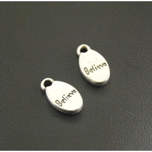 10pcs Silver Color Letter Believe Letter Charms Jewellery Pendant For Bracelet Necklace A563