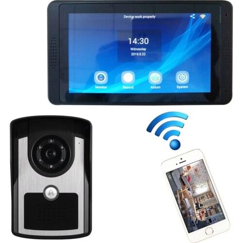 7 Inch Wireless/WiFi Smart IP Video Door Phone Intercom System with 1200TVL Camera Support Remote Unlock