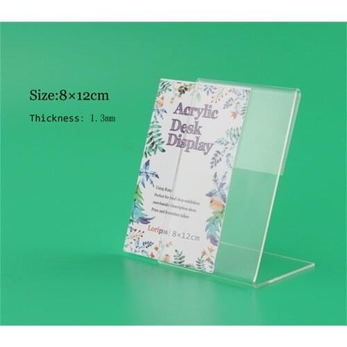 80*120MM 20 pcs acrylic desk table tablet stands sign banner name card showing stand acrylic price list label menu holder