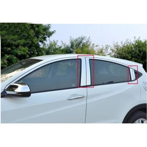 2017 ACCESSORIES FIT FOR Honda HR-V / VEZEL WINDOW CHROME PILLAR POST COVER TRIM MOLDING GARNISH 8PCS ACCENT 2014 2015 2016