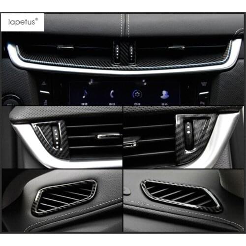 Lapetus Accessories Fit For Cadillac XTS 2015 - 2019 ABS Front Dashboard Air Conditioning AC Outlet Vent Molding Cover Kit Trim