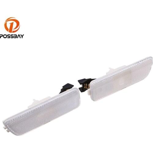 POSSBAY Side Marker Indicator Lights for VW Rabbit Conv./Golf Cabrio.1999 2000 2001 2002 White Lens Turn Signal Light Lamp Shell