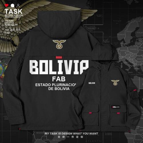 Bolivia Bolivian BOL men jacket hooded air force logo army fan chaquetas hombre trench coat men jackets fashion autumn clothes