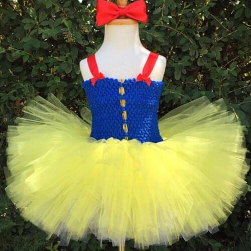 Cute Girls Princess Tutu Dress Baby 2Layers Crochet Tulle Tutus with Red Hairbow Set Kids Birthday Party Dress Cosplay Costumes