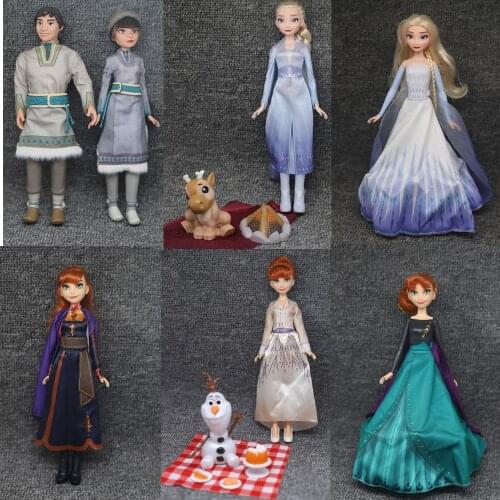Disney Frozen 2 Elsa and Anna and Olfa Doll Toys Girls Fashion Dolls Kids Gifts