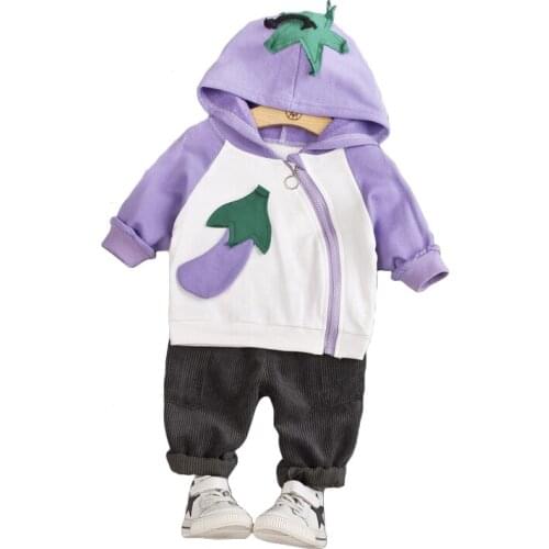 Baby Girls Suits Spring Autumn Girl Zipper Hoodies + Pants 2-Piece Suit Coat Clothing Sets 1-4Y Pineapple Print Children Cloth