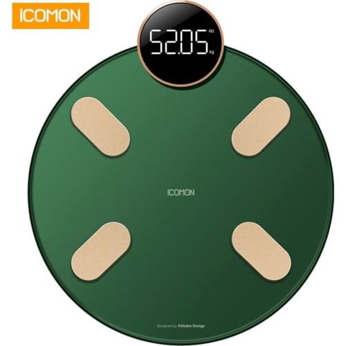Hot iCOMON Green Luxury Electronic Smart Bathroom Weight Scale Home Balance Connection Weighing Floor Scales Body Fat Scale Gift
