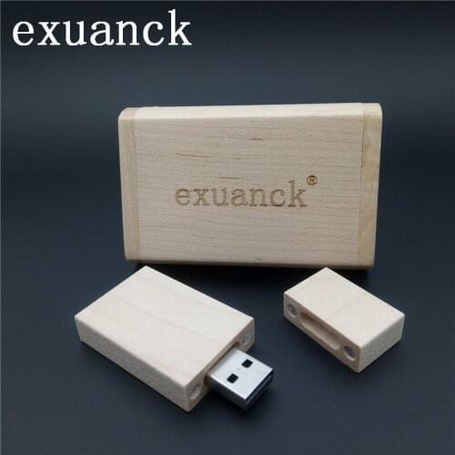 Exuanck Custom Personalised Natural Brick Wood USB Flash Memory Pendrive Boys/Girls Gift (20pcs free logo)