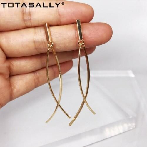 TOTASALLY New Anti-allergy Earrings for Women OL Minimalist Earrings Alloy Sticks Dangle Earrings Jewelry Wholesale