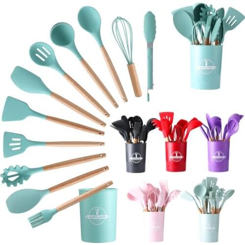 Geetest Cooking Tools Set Kitchen Utensils Set Kitchenware Silicone Non-stick Spatula Spoon Cooking Tool