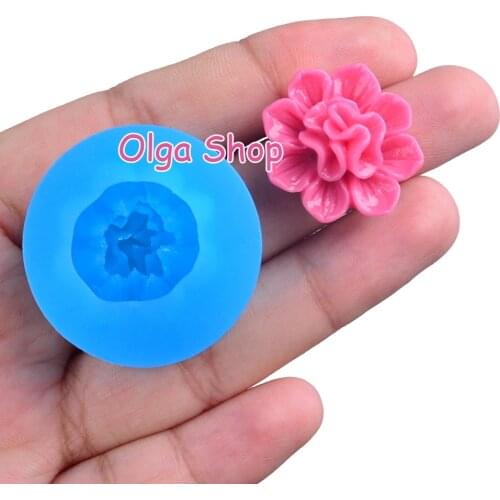 HYL370 21.6mm Flower Silicone Mold Fondant Cake Decoration Candy Resin Clay Earrings Necklace Craft Soap Candle FOOD SAFE