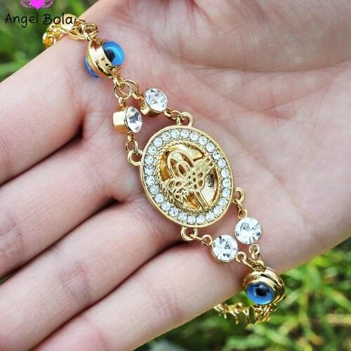 Islamic Muslim Retro Fashion Female Charm Gold Jewelry Lucky Demon Eye Bracelet Party Event Wedding Gift Wholesale
