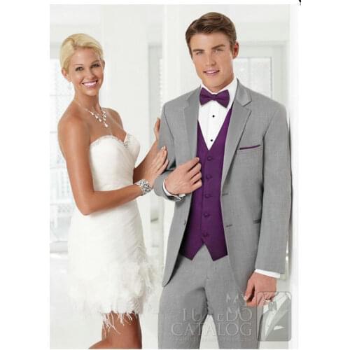 JELTONEWIN Latest Designs Mens Light Grey Suits For Wedding Groom Tuxedo Slim Fit Terno Masculino Prom Party Best Man Blazer