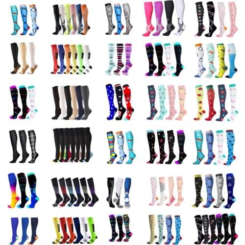 Compression Stockings Cycling Socks Fit For Nursing Edema, Diabetes, Varicose Veins,Running, Multi Pairs Wholesales Soccer Socks
