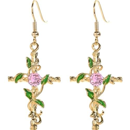 Korean fashion style cross zircon ear hook earrings suitable for women/girls Beautiful Jewelry Gift Earrings ER-367