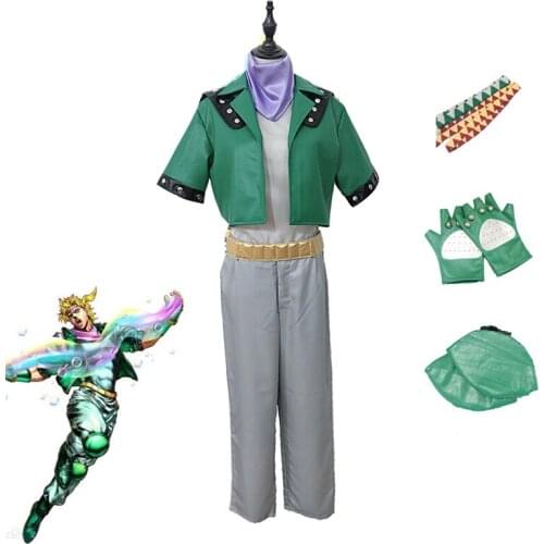 Anime JoJos Bizarre Adventure Caesar Anthonio Zeppeli Cosplay Costume Unisex Adult Suits Halloween Carnival Uniform Custom Made