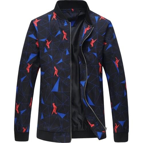 Bomber Jacket Men Autumn Jaqueta Masculino Men Floral Jackets Korean Slim Fit Long Sleeve Men Coats Mens Clothes Windbreaker 5XL