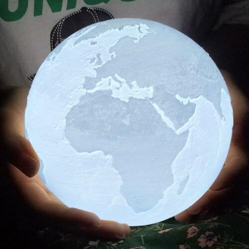 Rambery Moon lamp 3d print earth moon light Recharg night light LED light 2colors touch home Decor Creative gift