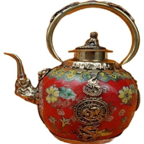 Copper silver pot seedling wallet package silver pot paktong porcelain teapot jewelry