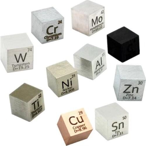 Element Cube 10mm Pure Density 99.95% Metal Collections C Al Ti Fe Mg Cr Te Hf V Ta Si Ge Hand Made DIY Hobbies Crafts Display
