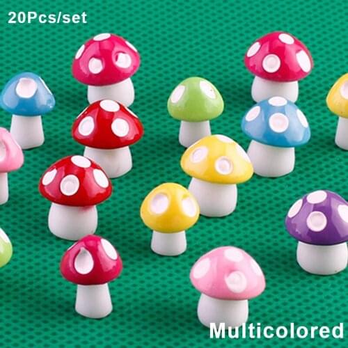 20pcs Mini Miniature Mushroom Micro Landscape Fairies Moss DIY Craft Home Garden Ornament Figurine Planter Bonsai