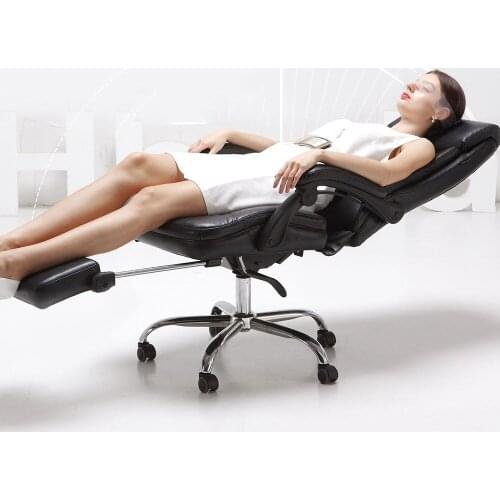 Fashion Minimalist Modern Boss Chair Business Computer Executive Study Reclining Gaming Office Chair Metal Synthetic Leather