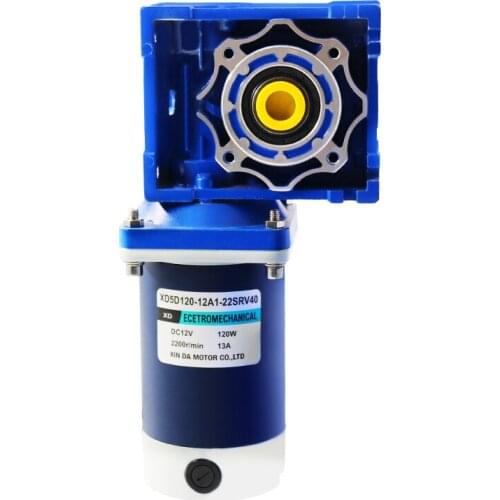 12V 24V DC RV40 worm gear motor with self-locking function 120W speed adjustable can CW and CCW