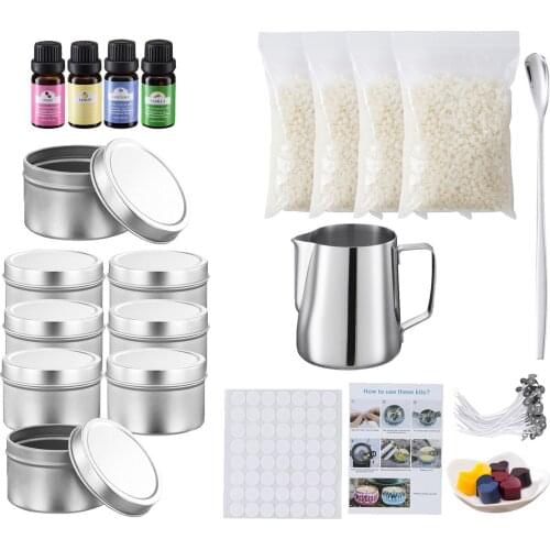 Candle Making Kit Supplies Wicks Melting Pot Dyes Beeswax Tealight Make Tins