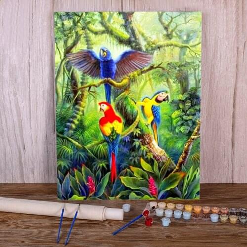 Animal Bird Parrot Paint By Numbers Complete Kit Oil Paints 40*50 Oil Painting Paintings For Adults For Drawing Art