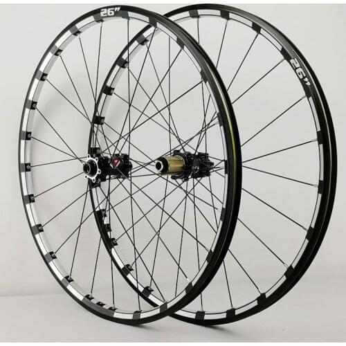 Mountain Bike Quick Release Barrel Axle Wheel Set 24 Holes Straight Pull 4 Bearing Disc Brake Wheel