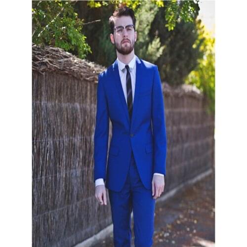 Latest Coat Pant Designs Royal Blue Custom 2020 Blazer Groom men suit Tuxedo Wedding Suits For Men 2 Pieces Slim Fit Masculino